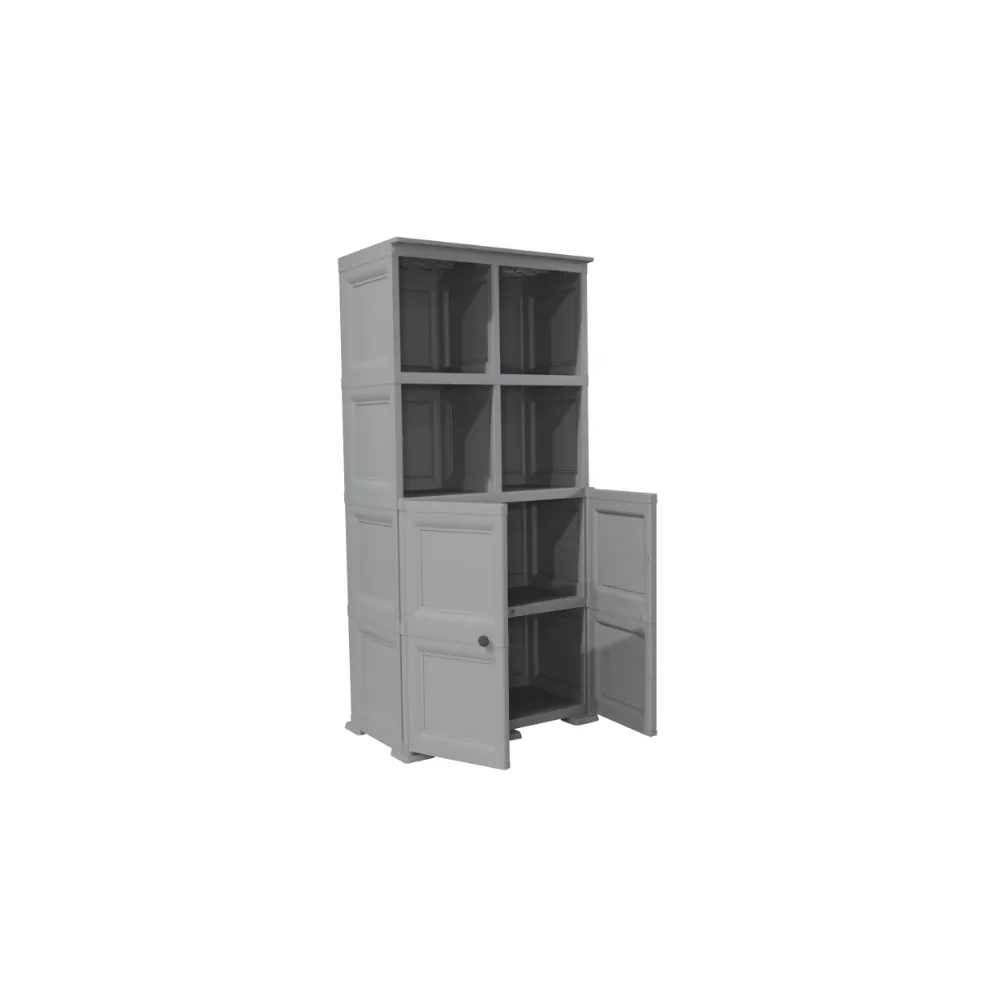 Mueble Organizador Elegance Liso Monet, Gris, Con Dos Puertas Batientes